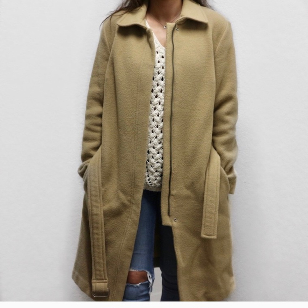 J Crew Belted Wool Knee Length Coat
